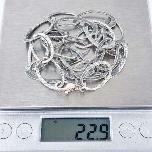 Vintage Silpada Sterling Silver 925 Hammered Oval Link Necklace 19" N1667 - Picture 4 of 4